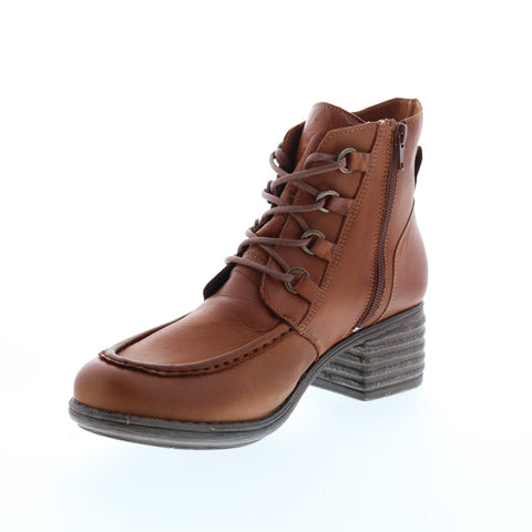 Miz Mooz Granger Womens Brown Leather Lace Up Ankle & Booties Boots