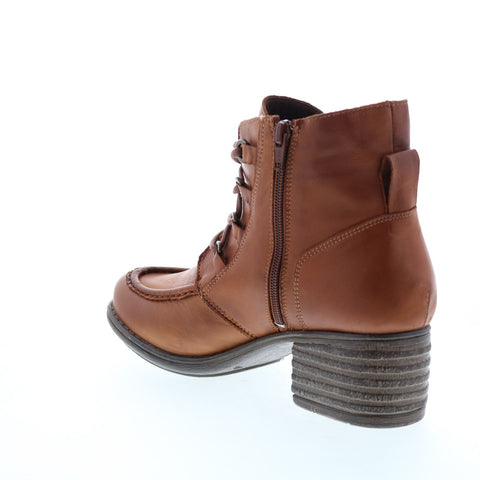 Miz Mooz Granger Womens Brown Leather Lace Up Ankle & Booties Boots