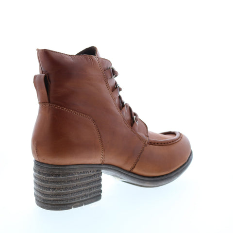 Miz Mooz Granger Womens Brown Leather Lace Up Ankle & Booties Boots