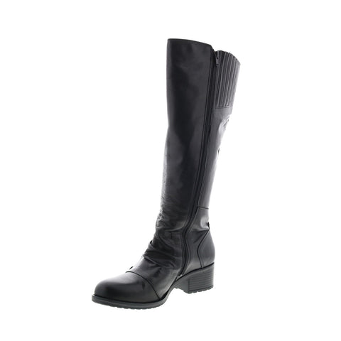 Miz Mooz Jovial IB 21618 Womens Black Leather Zipper Knee High Boots