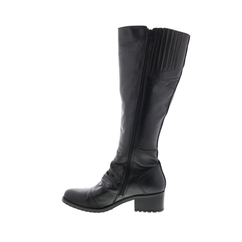 Miz Mooz Jovial IB 21618 Womens Black Leather Zipper Knee High Boots
