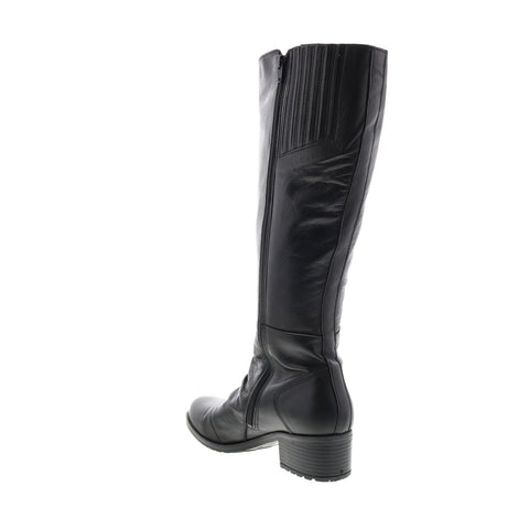 Miz Mooz Jovial IB 21618 Womens Black Leather Zipper Knee High Boots