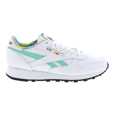 Reebok Classic Leather Mens White Leather Lifestyle Sneakers Shoes