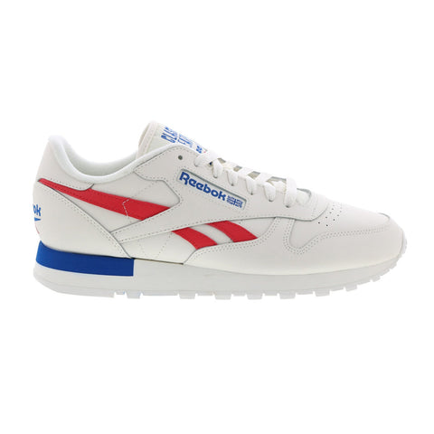Reebok Classic Leather Mens Beige Leather Lace Up Lifestyle Sneakers Shoes
