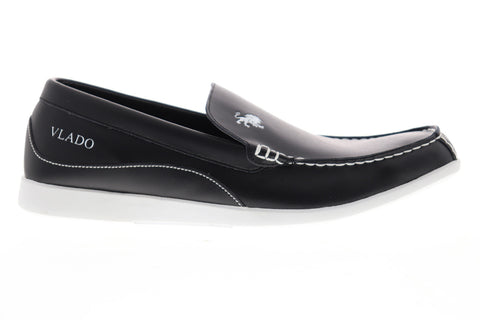 Vlado Elite IG-1050-2 Mens Black Leather Slip On Casual Loafers Shoes