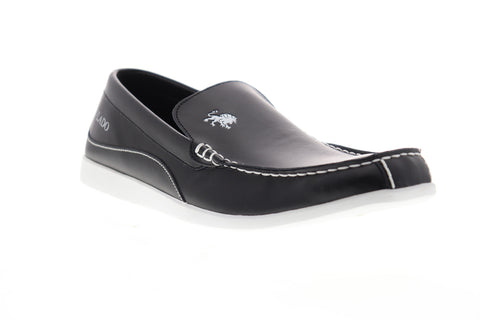 Vlado Elite IG-1050-2 Mens Black Leather Slip On Casual Loafers Shoes