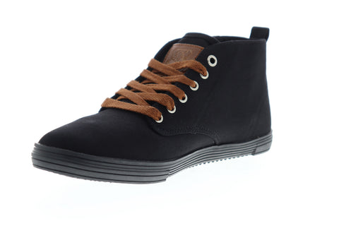 Vlado Leon IG-2800-2A6 Mens Black Canvas Mid Top Lifestyle Sneakers Shoes