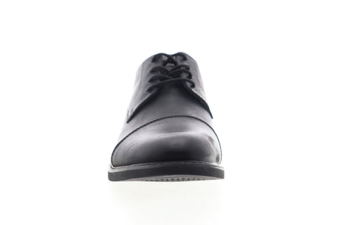 Izod Ike 630248 Mens Black Leather Low Top Lace Up Cap Toe Oxfords Shoes
