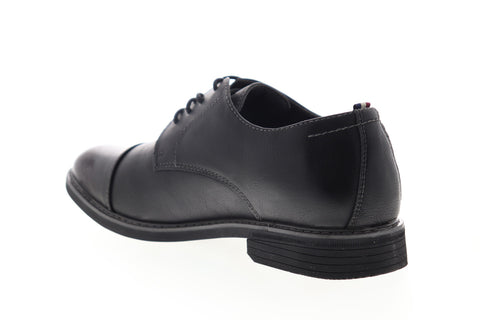 Izod Ike 630248 Mens Black Leather Low Top Lace Up Cap Toe Oxfords Shoes