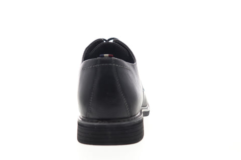 Izod Ike 630248 Mens Black Leather Low Top Lace Up Cap Toe Oxfords Shoes