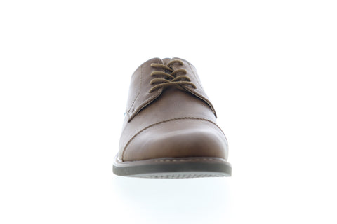 Izod Ike 630248 Mens Brown Leather Low Top Lace Up Cap Toe Oxfords Shoes