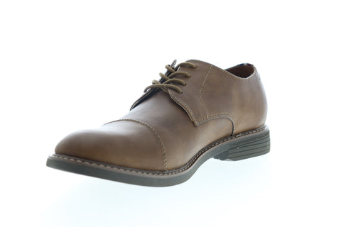 Izod Ike 630248 Mens Brown Leather Low Top Lace Up Cap Toe Oxfords Shoes