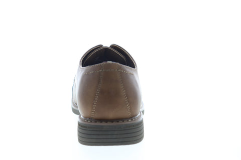 Izod Ike 630248 Mens Brown Leather Low Top Lace Up Cap Toe Oxfords Shoes