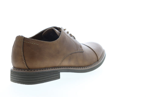 Izod Ike 630248 Mens Brown Leather Low Top Lace Up Cap Toe Oxfords Shoes