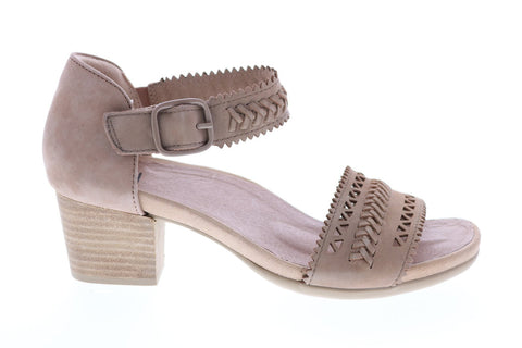 Earth Ivy Seneca Soft Bck Womens Beige Suede Strap Heels Shoes
