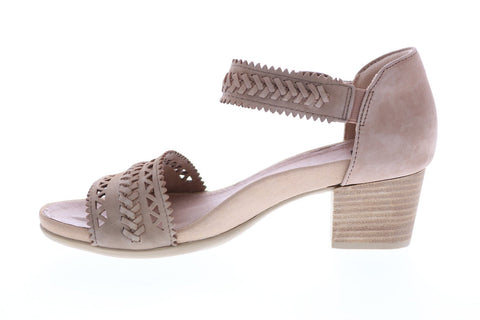 Earth Ivy Seneca Soft Bck Womens Beige Suede Strap Heels Shoes