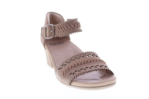 Earth Ivy Seneca Soft Bck IVY SENECA-DBL Womens Beige Suede Strap Heels Shoes