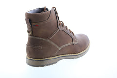 Izod Leon LEON Mens Brown Synthetic Lace Up Casual Dress Boots
