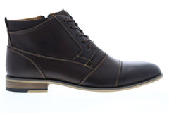 Steve Madden Jabbar Mens Brown Leather Zipper Casual Dress Boots Shoes