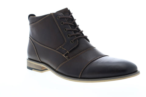 Steve Madden Jabbar Mens Brown Leather Zipper Casual Dress Boots Shoes