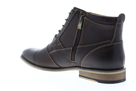 Steve Madden Jabbar Mens Brown Leather Zipper Casual Dress Boots Shoes