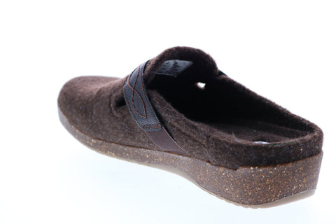 Earth Origins Janet Womens Brown Canvas Slip On Clogs Slippers Shoes