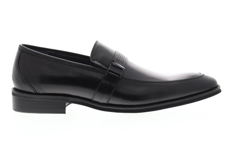 Steve Madden Java Mens Black Leather Dress Slip On Loafers Shoes