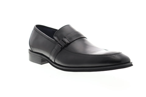 Steve Madden Java Mens Black Leather Dress Slip On Loafers Shoes