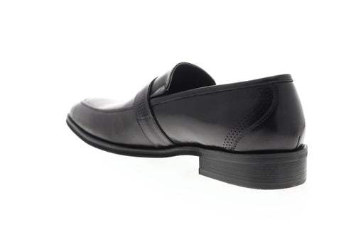 Steve Madden Java Mens Black Leather Dress Slip On Loafers Shoes