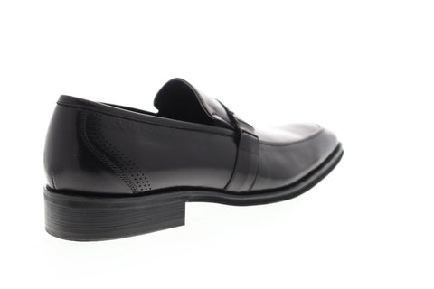 Steve Madden Java Mens Black Leather Dress Slip On Loafers Shoes