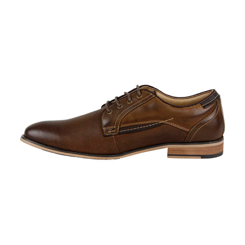 Steve Madden Jaysun Mens Brown Leather Casual Lace Up Oxfords Shoes