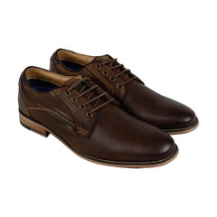 Steve Madden Jaysun Mens Brown Leather Casual Lace Up Oxfords Shoes