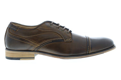 Steve Madden Jenton Mens Brown Leather Casual Dress Lace Up Oxfords Shoes