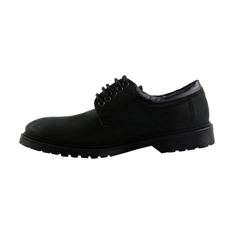 Steve Madden Jiminy Mens Black Nubuck Leather Low Top Plain Toe Oxfords Shoes