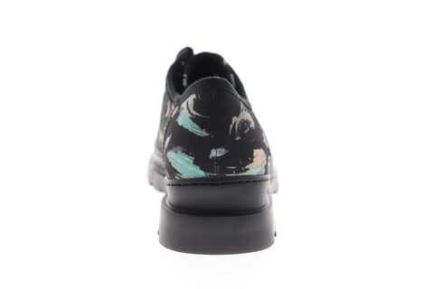 Camper Brutus K100294-001 Mens Black Canvas Floral Low Top Euro Sneakers Shoes