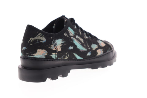 Camper Brutus K100294-001 Mens Black Canvas Floral Low Top Euro Sneakers Shoes