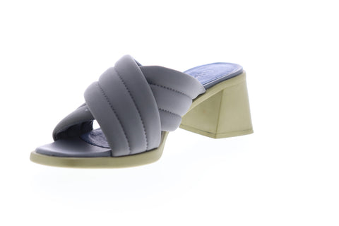 Camper Karolina K200100-005 Womens Gray Canvas Slip On Pumps Heels Shoes