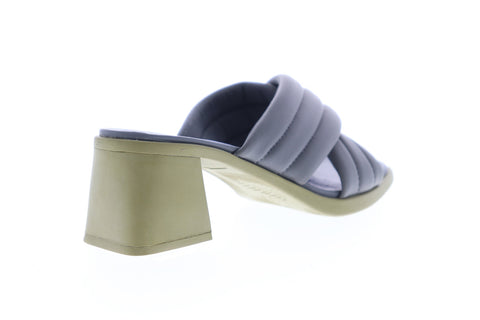 Camper Karolina K200100-005 Womens Gray Canvas Slip On Pumps Heels Shoes