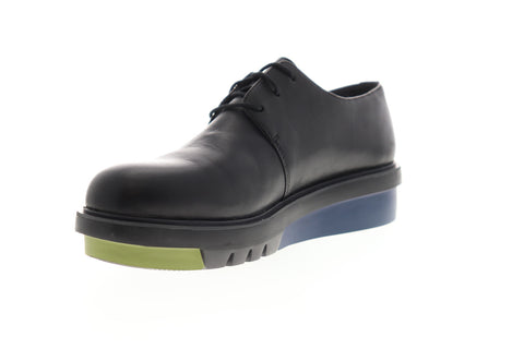 Camper Marta K200114-016 Womens Black Leather Lace Up Oxford Flats Shoes