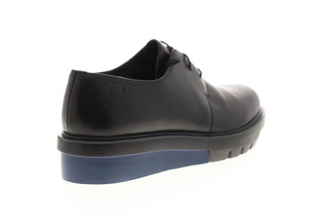 Camper Marta K200114-016 Womens Black Leather Lace Up Oxford Flats Shoes