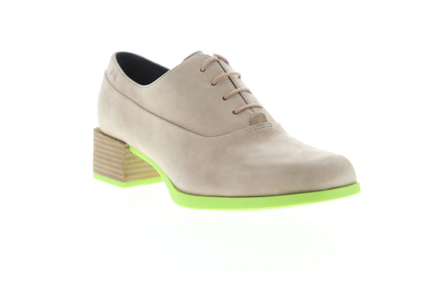 Camper Kobo K200216-002 Womens Beige Tan Nubuck Leather Pumps Heels Shoes