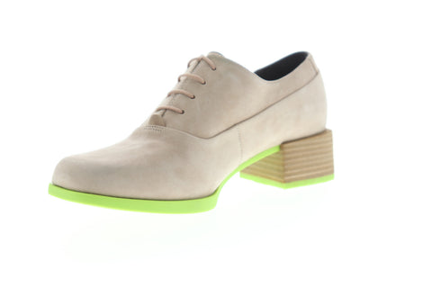 Camper Kobo K200216-002 Womens Beige Tan Nubuck Leather Pumps Heels Shoes