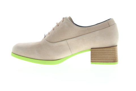 Camper Kobo K200216-002 Womens Beige Tan Nubuck Leather Pumps Heels Shoes