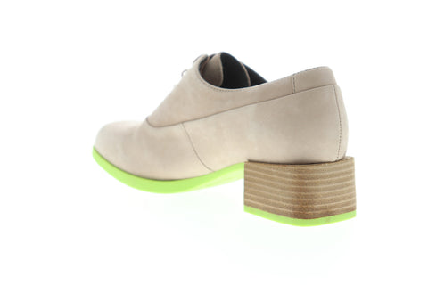 Camper Kobo K200216-002 Womens Beige Tan Nubuck Leather Pumps Heels Shoes