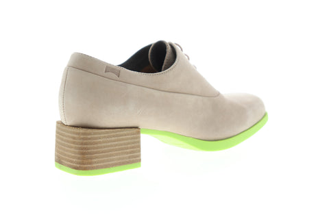 Camper Kobo K200216-002 Womens Beige Tan Nubuck Leather Pumps Heels Shoes