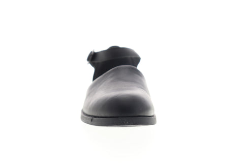 Camper Bowie K200307-001 Womens Black Leather Adjustable Strap Flats Shoes