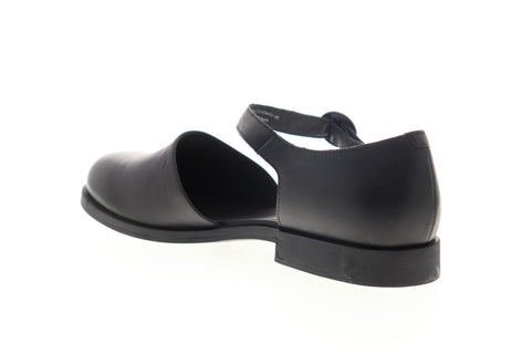 Camper Bowie K200307-001 Womens Black Leather Adjustable Strap Flats Shoes