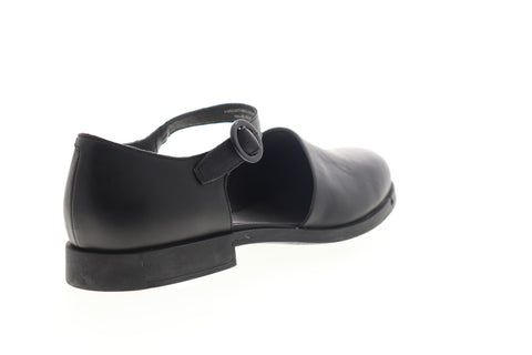 Camper Bowie K200307-001 Womens Black Leather Adjustable Strap Flats Shoes