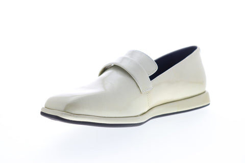 Camper Fidelia K200318-001 Womens Gold Yellow Patent Leather Loafer Flats Shoes