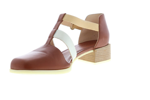 Camper Kobo K200332-002 Womens Brown Leather Adjustable Strap Pumps Heels Shoes